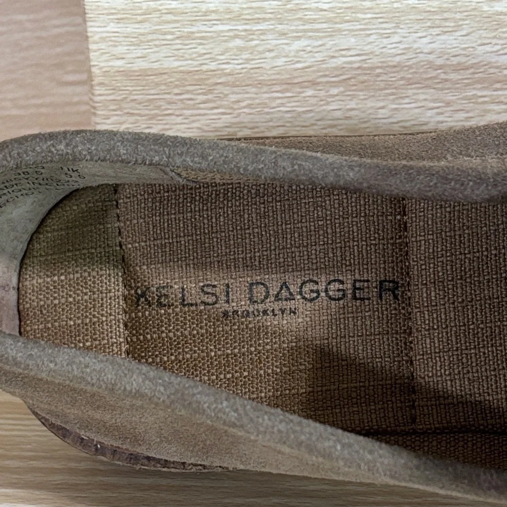 Kelsi Dagger Brooklyn Lens Suede Penny Loafers Taupe Women’s 8)